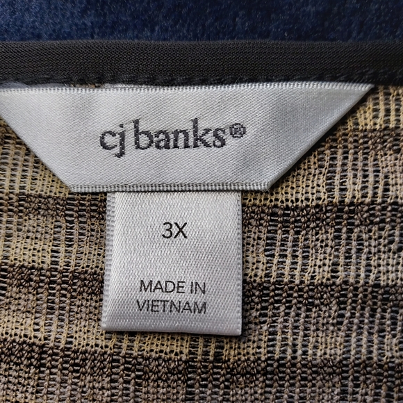 NWOT black and tan long-sleeved shirt from cj banks, women's size 3X - Picture 5 of 8